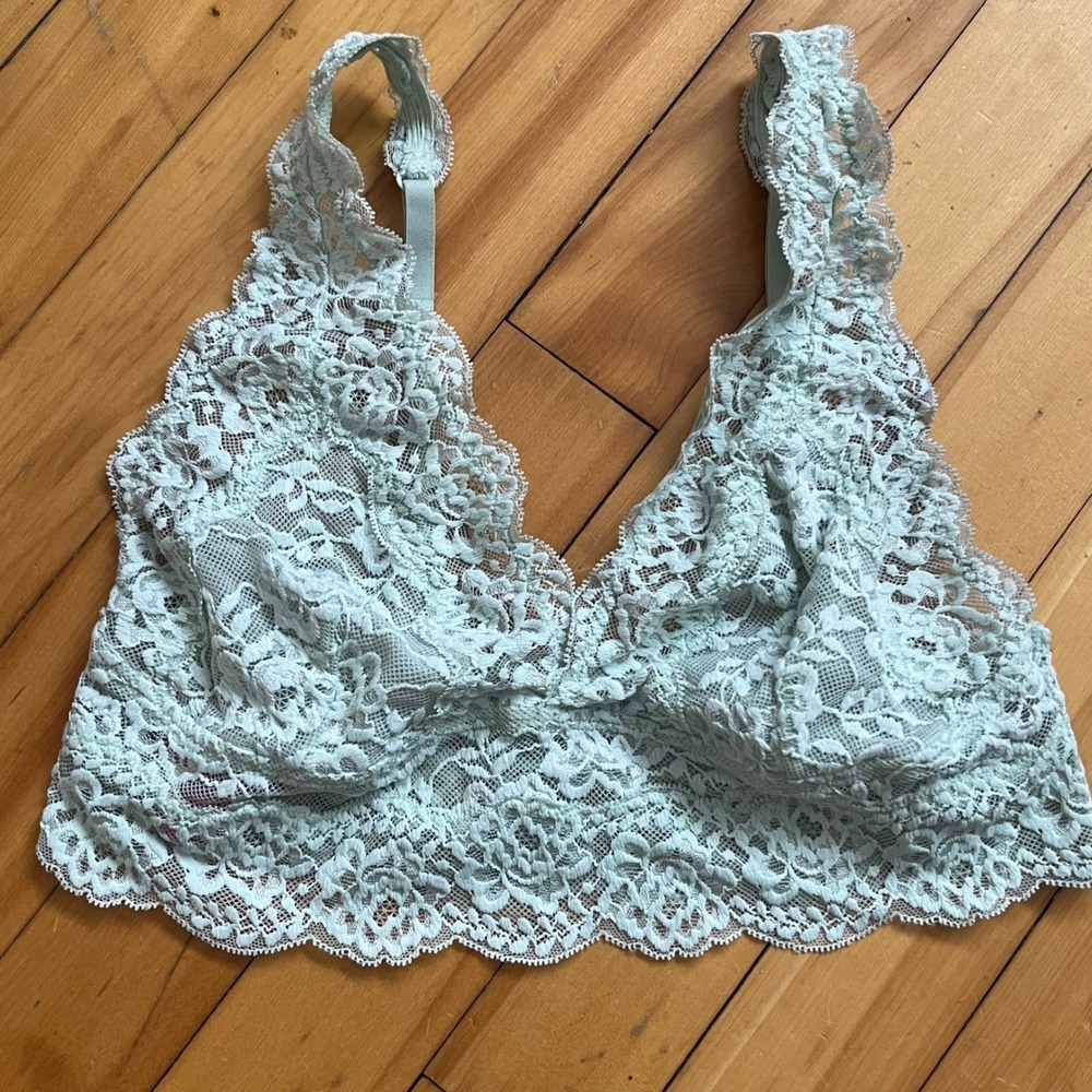 La Senza Light Blue Lace Bralette Bralette Bralette Size S/P